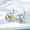 image:imageAustrian Crystals Round Drop Leverback Earrings for Women 14K Gold Plated Hypoallergenic Hoop EarringsDazzle Golden