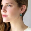 image:imageAustrian Crystals Round Drop Leverback Earrings for Women 14K Gold Plated Hypoallergenic Hoop EarringsGreen