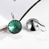 image:imageAustrian Crystals Round Drop Leverback Earrings for Women 14K Gold Plated Hypoallergenic Hoop EarringsGreen