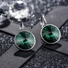 image:imageAustrian Crystals Round Drop Leverback Earrings for Women 14K Gold Plated Hypoallergenic Hoop EarringsGreen
