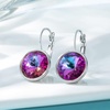 image:imageAustrian Crystals Round Drop Leverback Earrings for Women 14K Gold Plated Hypoallergenic Hoop EarringsHeliotrope