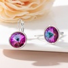 image:imageAustrian Crystals Round Drop Leverback Earrings for Women 14K Gold Plated Hypoallergenic Hoop EarringsHeliotrope