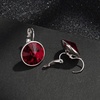image:imageAustrian Crystals Round Drop Leverback Earrings for Women 14K Gold Plated Hypoallergenic Hoop EarringsRed