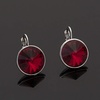 image:imageAustrian Crystals Round Drop Leverback Earrings for Women 14K Gold Plated Hypoallergenic Hoop EarringsRed