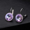 image:imageAustrian Crystals Round Drop Leverback Earrings for Women 14K Gold Plated Hypoallergenic Hoop EarringsVitrail Light