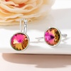 image:imageAustrian Crystals Round Drop Leverback Earrings for Women 14K Gold Plated Hypoallergenic Hoop EarringsVitrail Rose