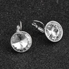 image:imageAustrian Crystals Round Drop Leverback Earrings for Women 14K Gold Plated Hypoallergenic Hoop EarringsWhite