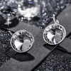 image:imageAustrian Crystals Round Drop Leverback Earrings for Women 14K Gold Plated Hypoallergenic Hoop EarringsWhite