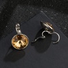 image:imageAustrian Crystals Round Drop Leverback Earrings for Women 14K Gold Plated Hypoallergenic Hoop EarringsYellow