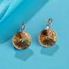 image:imageAustrian Crystals Round Drop Leverback Earrings for Women 14K Gold Plated Hypoallergenic Hoop EarringsYellow