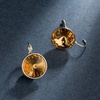image:imageAustrian Crystals Round Drop Leverback Earrings for Women 14K Gold Plated Hypoallergenic Hoop EarringsYellow