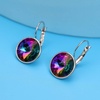 image:imageAustrian Crystals Round Drop Leverback Earrings for Women 14K Gold Plated Hypoallergenic Hoop Earringsiridescent