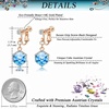 image:imageCube Austrian Crystal Drop Clip On Dangle Earrings for Women Non Pierced 14K Rose Gold Plated Hypoallergenic JewelryAquamarine