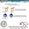 image:imageCube Austrian Crystal Drop Clip On Dangle Earrings for Women Non Pierced 14K Rose Gold Plated Hypoallergenic JewelryBlue