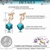 image:imageCube Austrian Crystal Drop Clip On Dangle Earrings for Women Non Pierced 14K Rose Gold Plated Hypoallergenic JewelryEmerald