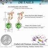 image:imageCube Austrian Crystal Drop Clip On Dangle Earrings for Women Non Pierced 14K Rose Gold Plated Hypoallergenic JewelryFern Green