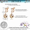 image:imageCube Austrian Crystal Drop Clip On Dangle Earrings for Women Non Pierced 14K Rose Gold Plated Hypoallergenic JewelryLight Topaz