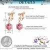 image:imageCube Austrian Crystal Drop Clip On Dangle Earrings for Women Non Pierced 14K Rose Gold Plated Hypoallergenic JewelryPink
