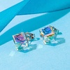 image:imageCube Austrian Crystal Drop Stud Earrings for Women Fashion S925 Sterling Silver Hypoallergenic JewelryAurora Boreali