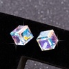 image:imageCube Austrian Crystal Drop Stud Earrings for Women Fashion S925 Sterling Silver Hypoallergenic JewelryAurora Boreali