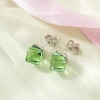 image:imageCube Austrian Crystal Drop Stud Earrings for Women Fashion S925 Sterling Silver Hypoallergenic JewelryFern Green