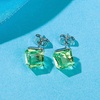 image:imageCube Austrian Crystal Drop Stud Earrings for Women Fashion S925 Sterling Silver Hypoallergenic JewelryFern Green