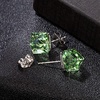 image:imageCube Austrian Crystal Drop Stud Earrings for Women Fashion S925 Sterling Silver Hypoallergenic JewelryFern Green