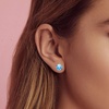 image:imageCube Austrian Crystal Drop Stud Earrings for Women Fashion S925 Sterling Silver Hypoallergenic JewelryLight Blue