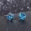 image:imageCube Austrian Crystal Drop Stud Earrings for Women Fashion S925 Sterling Silver Hypoallergenic JewelryLight Blue