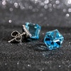 image:imageCube Austrian Crystal Drop Stud Earrings for Women Fashion S925 Sterling Silver Hypoallergenic JewelryLight Blue