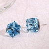 image:imageCube Austrian Crystal Drop Stud Earrings for Women Fashion S925 Sterling Silver Hypoallergenic JewelryLight Blue