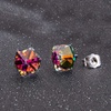 image:imageCube Austrian Crystal Drop Stud Earrings for Women Fashion S925 Sterling Silver Hypoallergenic JewelryRainbow
