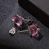 image:imageCube Austrian Crystal Drop Stud Earrings for Women Fashion S925 Sterling Silver Hypoallergenic JewelryRose Pink