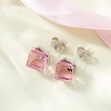 image:imageCube Austrian Crystal Drop Stud Earrings for Women Fashion S925 Sterling Silver Hypoallergenic JewelryRose Pink