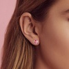 image:imageCube Austrian Crystal Drop Stud Earrings for Women Fashion S925 Sterling Silver Hypoallergenic JewelryRose Pink