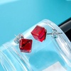 image:imageCube Austrian Crystal Drop Stud Earrings for Women Fashion S925 Sterling Silver Hypoallergenic JewelryRuby