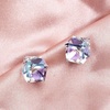 image:imageCube Austrian Crystal Drop Stud Earrings for Women Fashion S925 Sterling Silver Hypoallergenic JewelryVitrail Light
