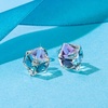 image:imageCube Austrian Crystal Drop Stud Earrings for Women Fashion S925 Sterling Silver Hypoallergenic JewelryVitrail Light