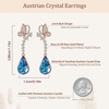 image:imageCute Butterfly Austrian Crystal Teardrop Dangle Earrings for Women Trendy Drop Earring 14K Gold Plated Hypoallergenic JewelryAquamarine