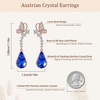 image:imageCute Butterfly Austrian Crystal Teardrop Dangle Earrings for Women Trendy Drop Earring 14K Gold Plated Hypoallergenic JewelryBermuda Blue