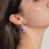 image:imageCute Butterfly Austrian Crystal Teardrop Dangle Earrings for Women Trendy Drop Earring 14K Gold Plated Hypoallergenic JewelryBermuda Blue