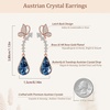 image:imageCute Butterfly Austrian Crystal Teardrop Dangle Earrings for Women Trendy Drop Earring 14K Gold Plated Hypoallergenic JewelryDark Blue