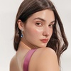 image:imageCute Butterfly Austrian Crystal Teardrop Dangle Earrings for Women Trendy Drop Earring 14K Gold Plated Hypoallergenic JewelryDark Blue