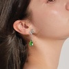 image:imageCute Butterfly Austrian Crystal Teardrop Dangle Earrings for Women Trendy Drop Earring 14K Gold Plated Hypoallergenic JewelryFern Green