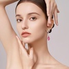 image:imageCute Butterfly Austrian Crystal Teardrop Dangle Earrings for Women Trendy Drop Earring 14K Gold Plated Hypoallergenic JewelryPink