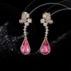 image:imageCute Butterfly Austrian Crystal Teardrop Dangle Earrings for Women Trendy Drop Earring 14K Gold Plated Hypoallergenic JewelryPink
