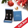 image:imageCute Butterfly Austrian Crystal Teardrop Dangle Earrings for Women Trendy Drop Earring 14K Gold Plated Hypoallergenic JewelryPurple