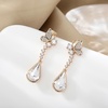image:imageCute Butterfly Austrian Crystal Teardrop Dangle Earrings for Women Trendy Drop Earring 14K Gold Plated Hypoallergenic JewelryWhite Clear