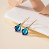 image:imageDainty Austrian Crystal Baroque Drop Dangle Earrings for Women 14K Gold Plated Hook Earring Hypoallergenic Jewelry Gifts for WomenBermuda Blue