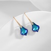 image:imageDainty Austrian Crystal Baroque Drop Dangle Earrings for Women 14K Gold Plated Hook Earring Hypoallergenic Jewelry Gifts for WomenBermuda Blue